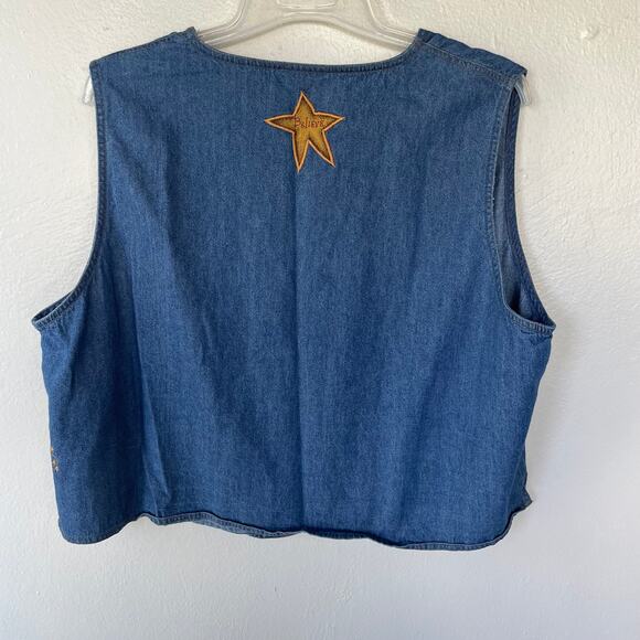 Quacker Factory Denim Angel buttondown vest - Picture 7 of 10